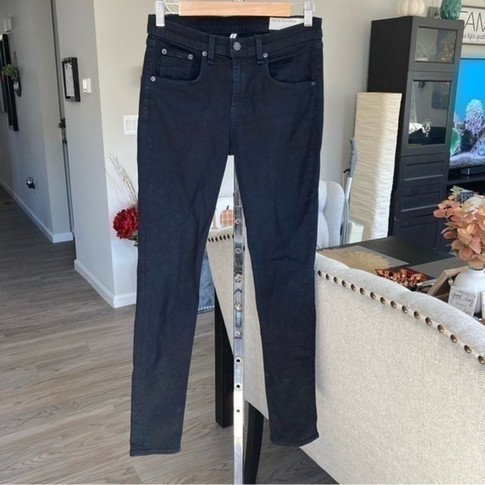 πRag & Bone high rise skinny black jeans π 27 - Picture 4 of 6